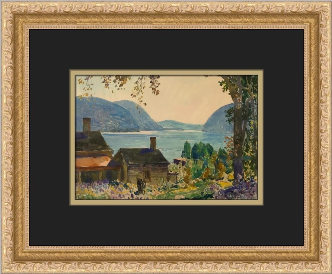 Childe Hassam Old Houses on the Hudson Custom Framed Art Print: Childe Hassam Old Houses on the Hudson Custom Framed Art Print Experience the beauty of Childe Hassam's artistry with this stunning custom framed print titled "Old Houses on the Hudson." This medium-s