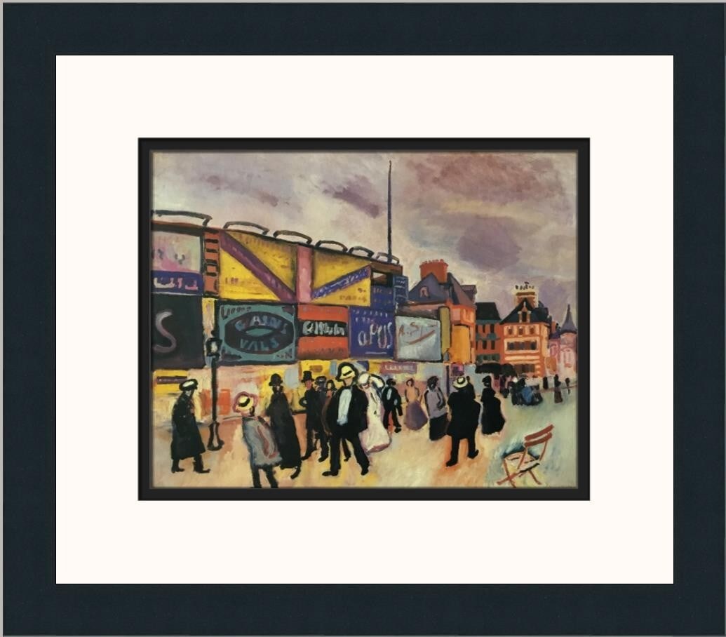 Raoul Duffy Les Affiches A Trouville Custom Framed Impressionist Print: Raoul Duffy Les Affiches A Trouville Custom Framed Impressionist Print This exquisite custom framed print, titled "Les Affiches A Trouville" by renowned artist Raoul Duffy, showcases the vibrant style