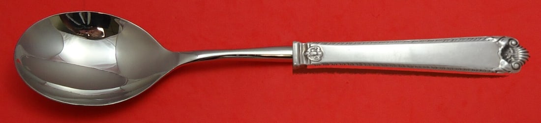 Watson George II Rex Sterling Silver Casserole Spoon Hand Chased 11 1/4": Watson George II Rex Sterling Silver Casserole Spoon Hand Chased 11 1/4" Experience the elegance of the George II Rex Hand Chased Casserole Spoon by Watson. Crafted from high-quality sterling silver,