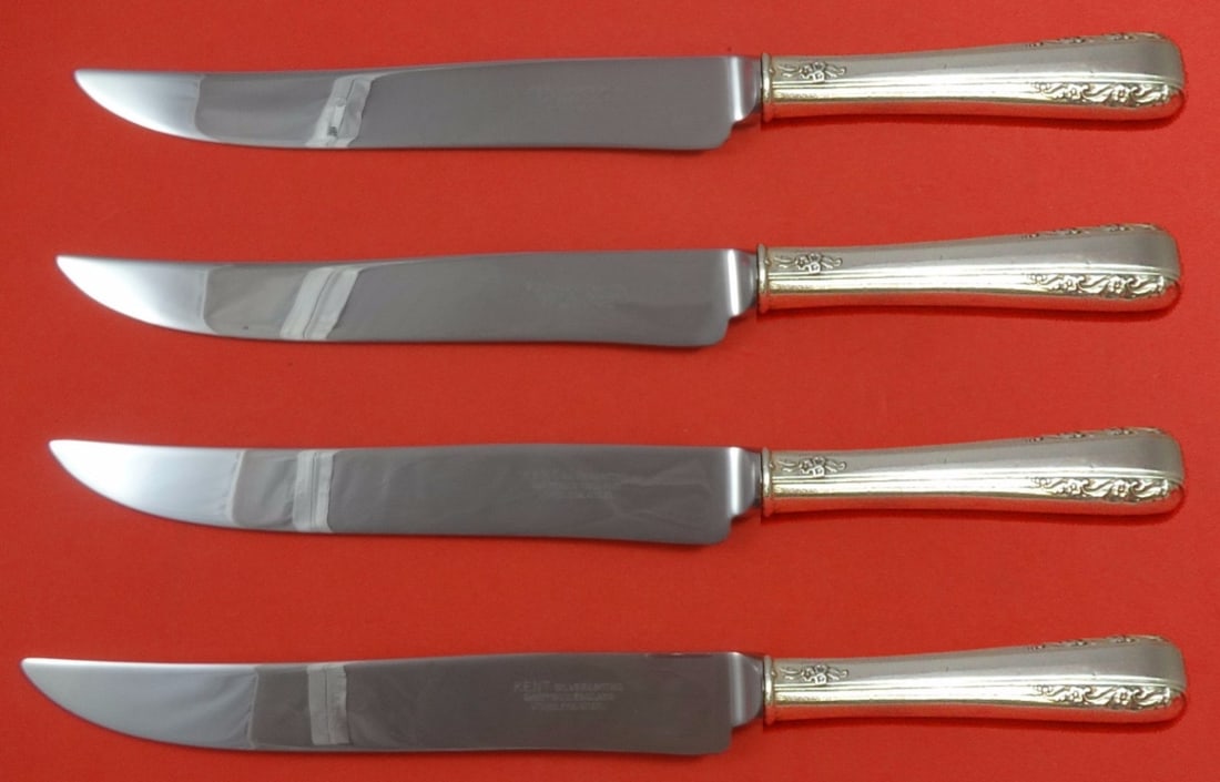 International Courtship Sterling Silver Steak Knife Set 4-Piece Texas Sized: International Courtship Sterling Silver Steak Knife Set 4-Piece Texas Sized Introducing the Courtship by International Sterling Silver Steak Knife Set, a remarkable 4-piece collection designed for ste