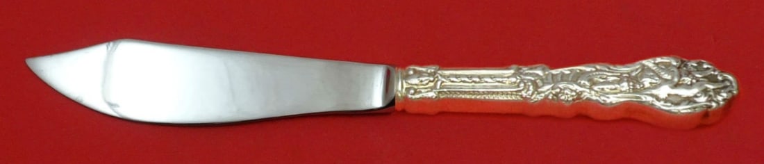 Gorham Versailles Sterling Silver Custom Fish Knife 8 1/4": Gorham Versailles Sterling Silver Custom Fish Knife 8 1/4" This exquisite fish knife from the Versailles pattern by Gorham is crafted from sterling silver, featuring a custom-made hollow handle that i