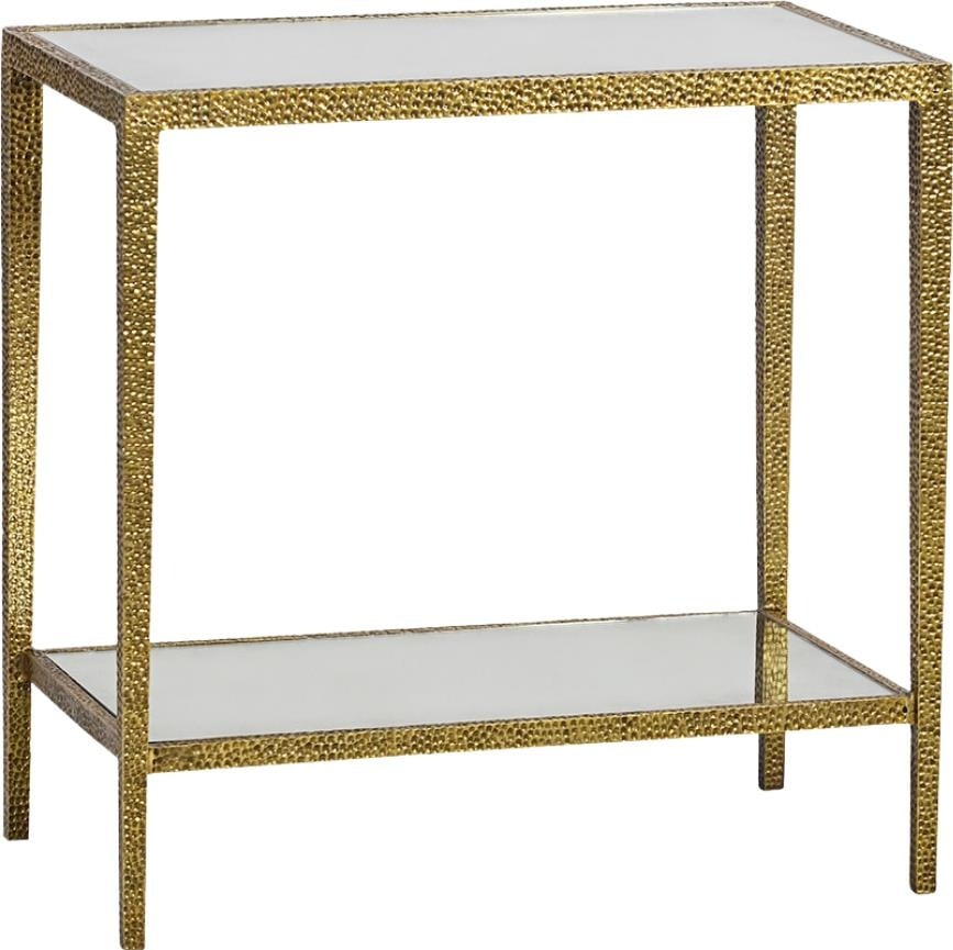 Avenue Collection Burnished Metal Side Table by Oliver Home: Avenue Collection Burnished Metal Side Table by Oliver Home Enhance your space with the Avenue Collection's Burnished Side Table, a stylish and functional addition to any room. This side table feature