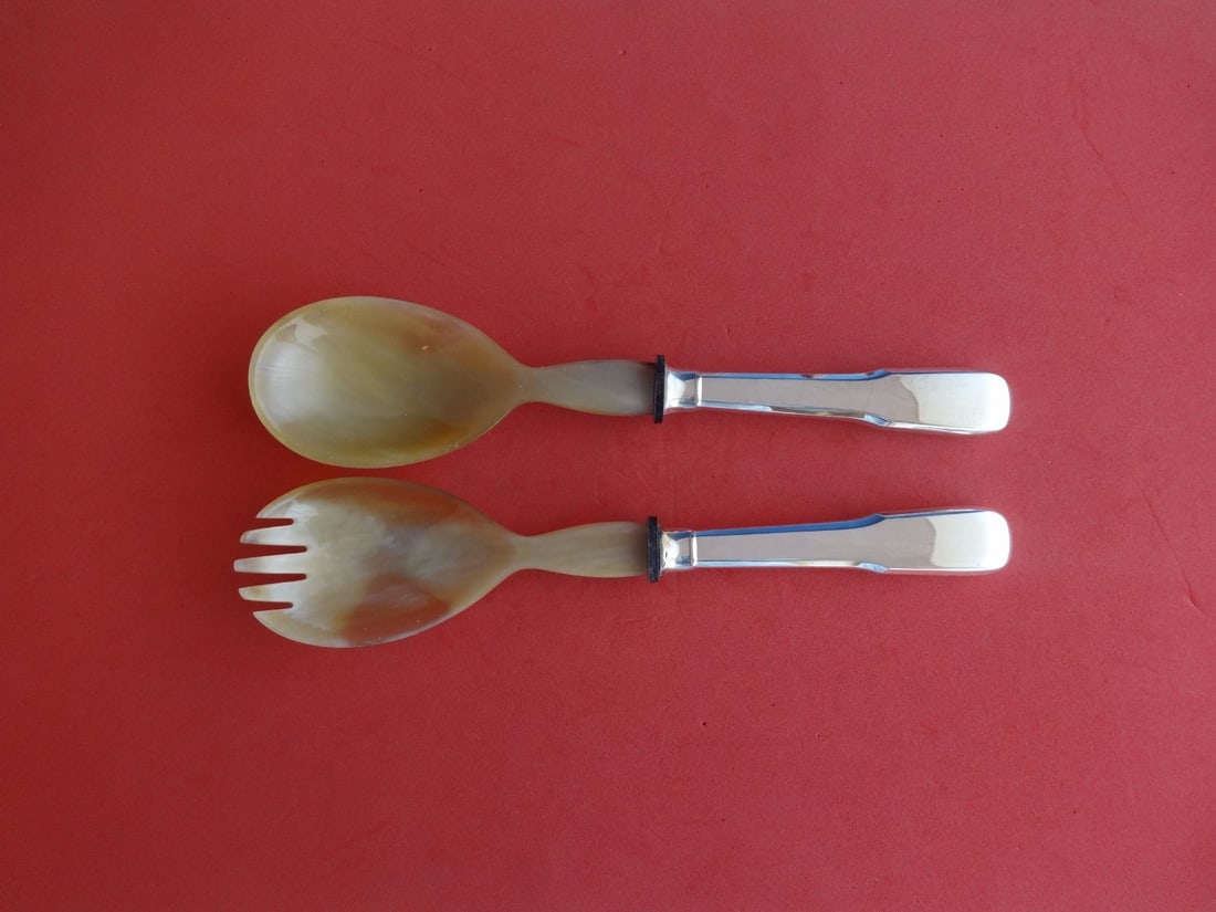 Eighteen Ten Fina-Italy Sterling Silver 2pc Salad Serving Set 9": Eighteen Ten Fina-Italy Sterling Silver 2pc Salad Serving Set 9" Elevate your dining experience with this exquisite Sterling Silver Salad Serving Set from the renowned Eighteen Ten collection by Fina-