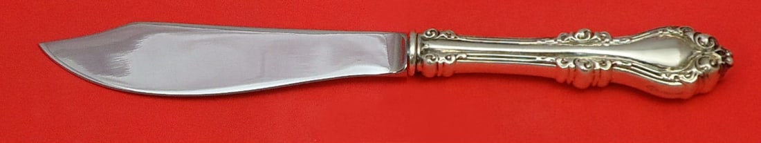 Alvin Lorraine Sterling Silver Custom Fish Knife 8 1/4": Alvin Lorraine Sterling Silver Custom Fish Knife 8 1/4" This exquisite fish knife is crafted from Sterling Silver, featuring a hollow handle and a stainless steel blade, designed in the elegant Lorrai