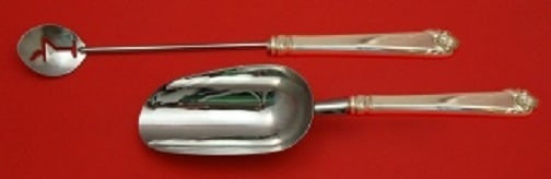 Watson George II Sterling Silver 2-Piece Bar Set: Watson George II Sterling Silver 2-Piece Bar Set Introducing a stunning 2-piece Hostess Set crafted by Watson in the elegant George II pattern. This custom-made sterling silver bar set features a holl