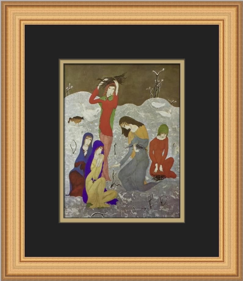 Tsuguharo Foujita Five Graces Custom Framed Print 1973 (1 of 2)