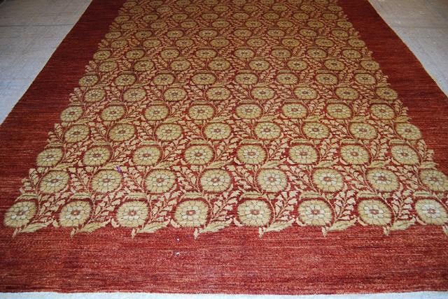 Handmade 8.11 x 12.2 Natural Wool Chobi Peshawar Rug Transitional Modern Design: Handmade 8.11 x 12.2 Natural Wool Chobi Peshawar Rug Transitional Modern Design Free continental US Shipping Transform your living space with this exquisite 8.11 x 12.2 Transitional Modern Handmade Na