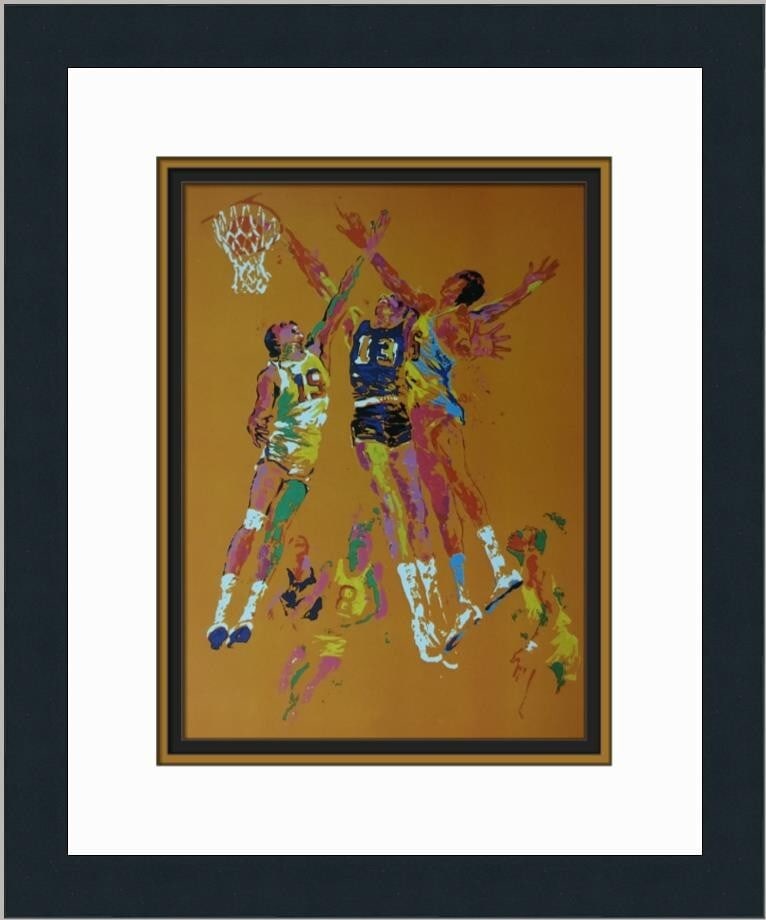 LeRoy Neiman Basketball Custom Framed Expressionist Print 15 x 13: LeRoy Neiman Basketball Custom Framed Expressionist Print 15 x 13 This custom framed print by renowned artist LeRoy Neiman captures the dynamic spirit of basketball, showcasing a vibrant expressionist