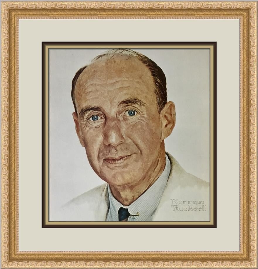 Norman Rockwell Adlai Stevenson Matted Framed Print 17x17 Americana Art (1 of 2)