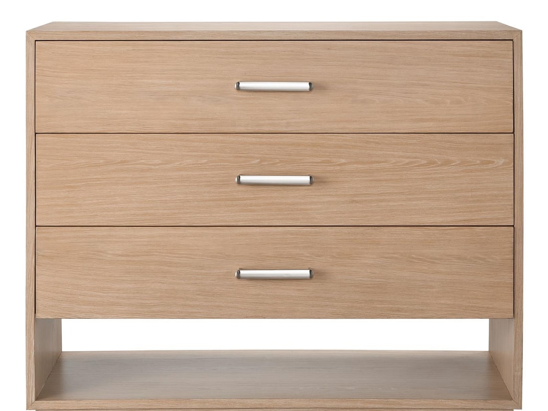 Universal White Oak Transitional Chest of Drawers 42H 54W 19D: Universal White Oak Transitional Chest of Drawers 42H 54W 19D Elevate your home decor with this elegant White Oak Chest of Drawers. Designed in a transitional style, it combines modern aesthetics with