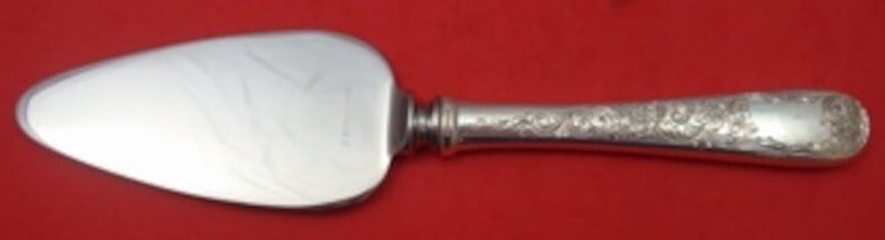 Kirk Old Maryland Engraved Sterling Silver Cheese Server 6.5": Kirk Old Maryland Engraved Sterling Silver Cheese Server 6.5" This exquisite cheese server features the Old Maryland Engraved pattern by Kirk, crafted from high-quality sterling silver. The server, me
