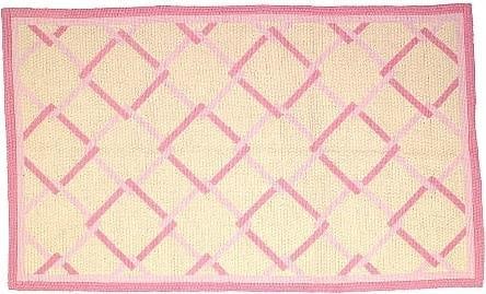 Leeward Pink Wool Rug Aubusson Style 100% Handmade: Leeward Pink Wool Rug Aubusson Style 100% Handmade Add a touch of elegance to your space with this exquisite Leeward Pink Wool Rug. Handcrafted with care, this rug features a stunning lattice design o