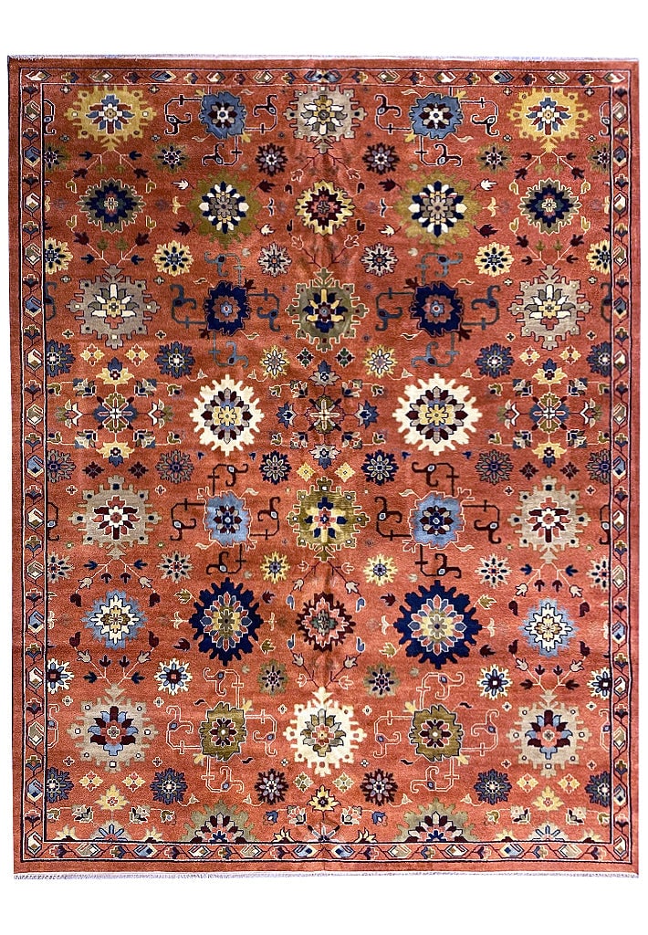 Handmade Wool Ziglar Mahal Rug 11.8 x 14.10 New: Handmade Wool Ziglar Mahal Rug 11.8 x 14.10 New Free continental US Shipping Discover the beauty of this handmade Ziglar Mahal rug, measuring 11.8 x 14.10 feet. Crafted with high-quality wool, this ru
