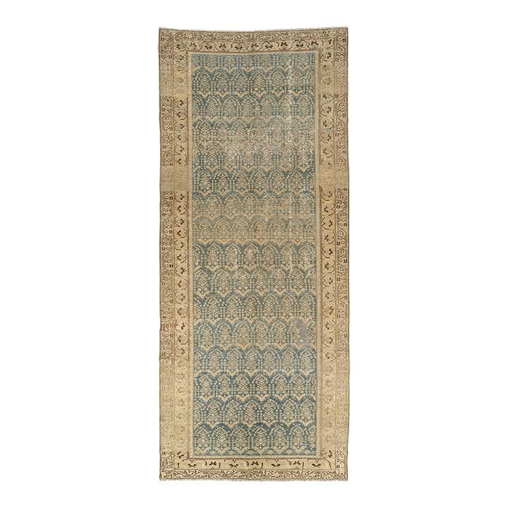 Antique 19th Century Persian Malayer Wool Rug Blue Gallery Size 5'2 x 12'2: Antique 19th Century Persian Malayer Wool Rug Blue Gallery Size 5'2 x 12'2 Explore the elegance of this antique 19th-century handmade Persian Malayer wool rug, perfect for enhancing your living space.