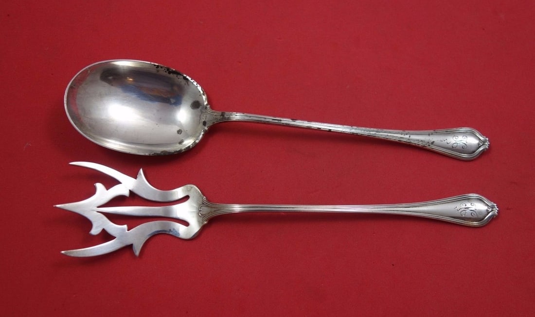 Towle Paul Revere Sterling Silver Lettuce Set 2pc Fancy 8": Towle Paul Revere Sterling Silver Lettuce Set 2pc Fancy 8" Enhance your dining experience with the exquisite Paul Revere Sterling Silver Lettuce Set by Towle. This elegant 2-piece set, crafted from hi