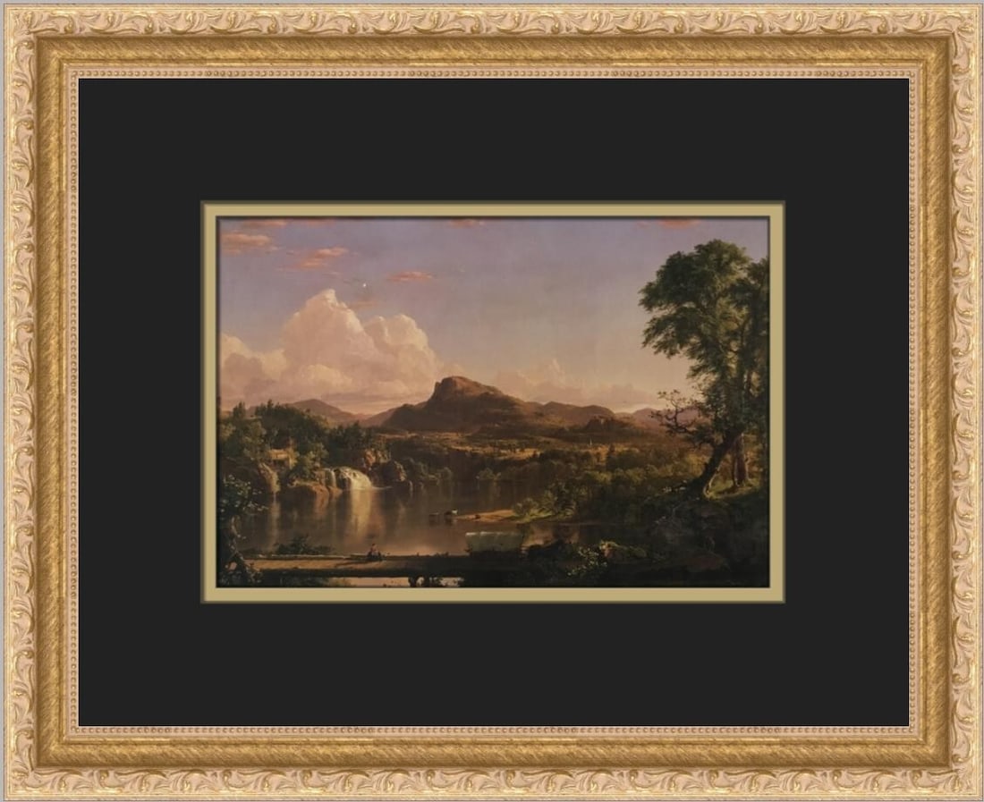 Frederic Edwin Church New England Scenery Custom Framed Art Print: Frederic Edwin Church New England Scenery Custom Framed Art Print This stunning custom framed print titled "New England Scenery" is a beautiful reproduction of a work by artist Frederic Edwin Church,