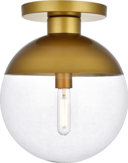 Elegant Lighting Eclipse Brass Flush Mount Ceiling Light 14.5H: Elegant Lighting Eclipse Brass Flush Mount Ceiling Light 14.5H Illuminate your modern space with this stylish Brass Flush Mount Light from the Eclipse collection. This transitional style ceiling light