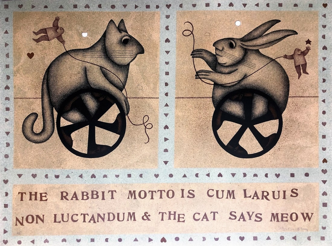 Carol Jablonsky Signed Limited Edition Lithograph The Rabbits 22 x 30: Carol Jablonsky Signed Limited Edition Lithograph The Rabbits 22 x 30 This exquisite limited edition lithograph titled "The Rabbits" by Carol Jablonsky showcases her contemporary style and artistic fl