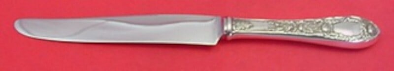 Kirk Rose Pattern Sterling Silver Knife 9 1/8 Inch Heirloom: Kirk Rose Pattern Sterling Silver Knife 9 1/8 Inch Heirloom This exquisite knife from the Rose pattern by Kirk is crafted from high-quality sterling silver, featuring a hollow handle and a durable sta