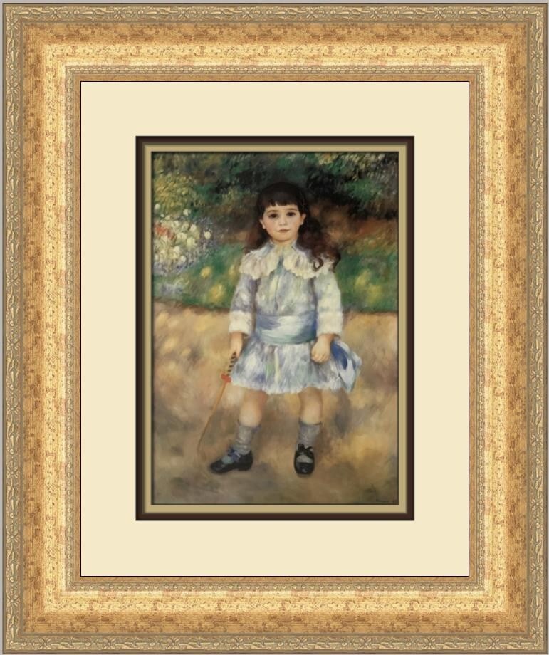 Pierre-Auguste Renoir A Child with a Whip Custom Framed Art Print: Pierre-Auguste Renoir A Child with a Whip Custom Framed Art Print This custom framed print features Pierre-Auguste Renoir's renowned artwork, "A Child with a Whip." With a portrait orientation, this m