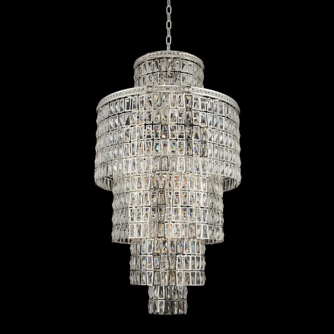 58" Kalco Kasturi Art Deco Pendant Crystal Light 22 Bulbs: 58" Kalco Kasturi Art Deco Pendant Crystal Light 22 Bulbs Elevate your space with the exquisite 32" Kasturi Pendant, a stunning addition to any Art Deco decor. This luxurious lighting fixture showcase