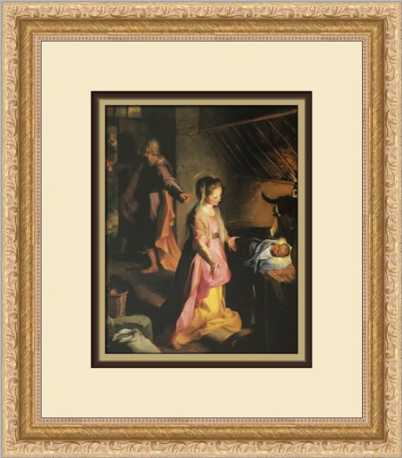 Federico Barocci The Nativity Framed Print 14 x 12 Art: Federico Barocci The Nativity Framed Print 14 x 12 Art This exquisite custom framed print titled "The Nativity" by artist Federico Barocci brings a touch of realism to your space. Measuring 14 in. by
