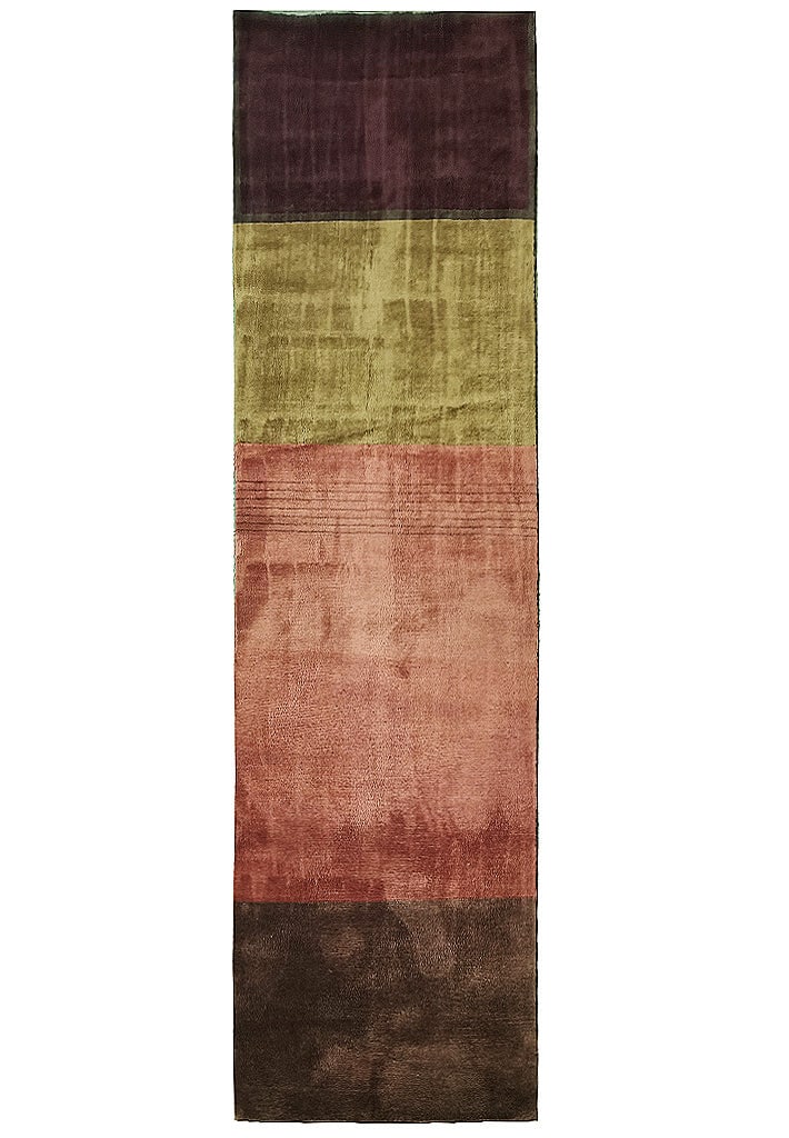 2.5 x 9.9 Hand-Knotted Wool Runner Rug Modern Design India: 2.5 x 9.9 Hand-Knotted Wool Runner Rug Modern Design India Free continental US Shipping Discover the elegance of this 2.5 x 9.9-foot contemporary runner rug, meticulously hand-knotted from the finest