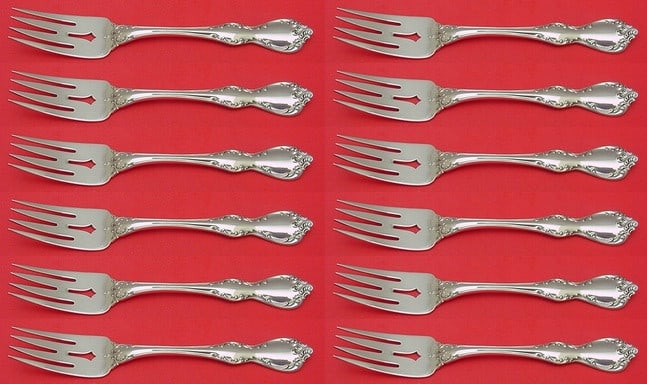 Towle Debussy Sterling Silver Salad Fork Set 12 Pieces 6.5 Inch: Towle Debussy Sterling Silver Salad Fork Set 12 Pieces 6.5 Inch Enhance your dining experience with this exquisite 12-piece salad fork set in the elegant Debussy pattern by Towle. Each fork measures 6