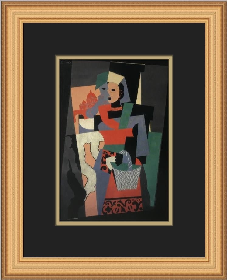 Framed Offset Lithograph Print Italian Woman by Pablo Picasso 14 x 12 Inch: Framed Offset Lithograph Print Italian Woman by Pablo Picasso 14 x 12 Inch This is a custom-framed open edition offset lithograph print titled "Italian Woman" after Pablo Picasso. Produced in 2000, th