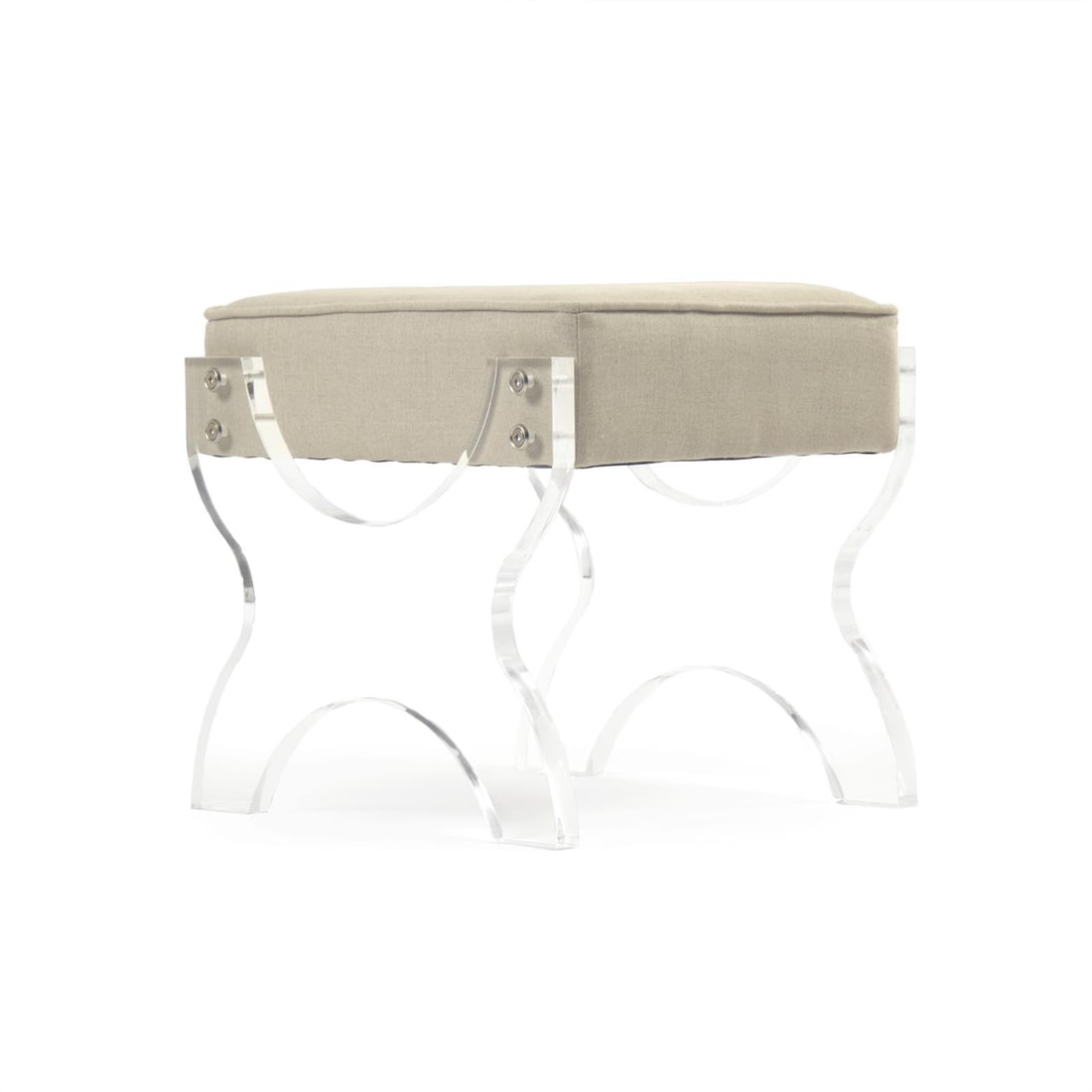 Zentique Melodie Transitional Stool with Linen Cushion: Zentique Melodie Transitional Stool with Linen Cushion The Melodie Stool, featuring a stylish linen cushion, combines comfort and versatility, perfect for various settings. With a transitional style,