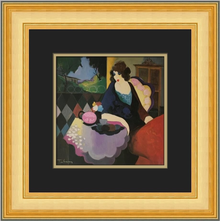 Itzchak Tarkay Solitude III Custom Framed Art Print 16x16 Landscape: Itzchak Tarkay Solitude III Custom Framed Art Print 16x16 Landscape Experience the captivating essence of contemporary art with this custom framed print titled "Solitude III" by renowned artist Itzcha