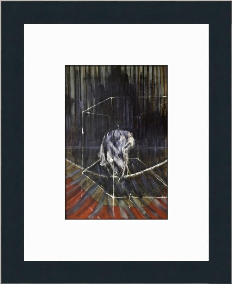 Francis Bacon Crouching Nude Figure Custom Framed Art Print: Francis Bacon Crouching Nude Figure Custom Framed Art Print This stunning custom framed print features Francis Bacon's renowned artwork titled "Crouching Nude Figure." Created in 2003, this medium-siz