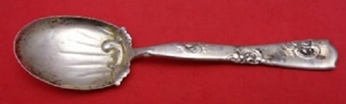 Whiting Rose and Scroll Sterling Silver Ice Cream Spoon Fluted 5 1/4": Whiting Rose and Scroll Sterling Silver Ice Cream Spoon Fluted 5 1/4" Indulge in a touch of elegance with this exquisite Rose and Scroll ice cream spoon crafted by Whiting. This beautifully fluted spo