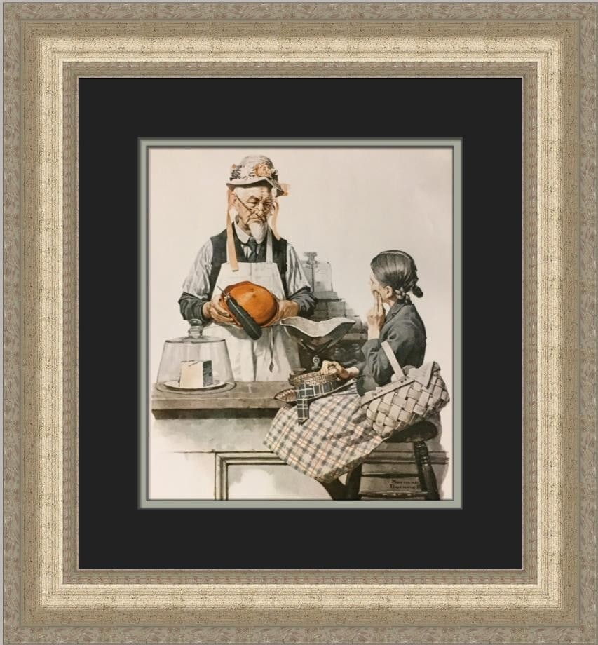 Norman Rockwell The Model Custom Framed Print 1979 Photorealism: Norman Rockwell The Model Custom Framed Print 1979 Photorealism This stunning custom framed print titled "The Model" by renowned artist Norman Rockwell captures the essence of photorealism. Produced i