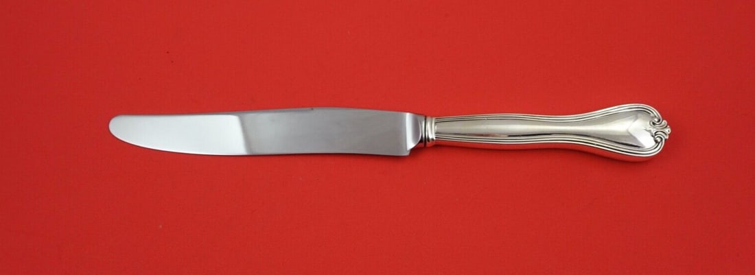 Amston Puritan Sterling Silver Dinner Knife 9 3/4 Inch Hollow Handle: Amston Puritan Sterling Silver Dinner Knife 9 3/4 Inch Hollow Handle This exquisite dinner knife is part of the Puritan pattern by Amston, crafted from high-quality sterling silver. The knife features