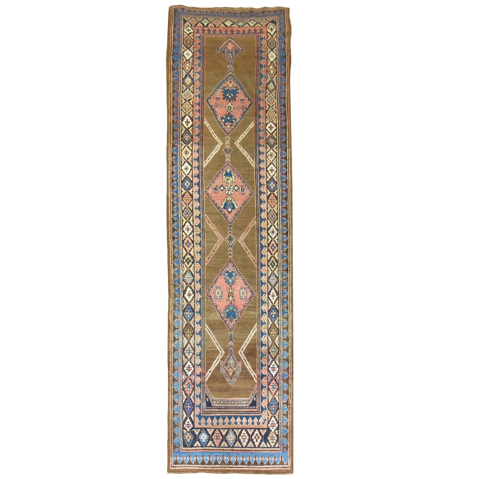 Early 20th Century Persian Bakshaish Wool Runner 42 x 141: Early 20th Century Persian Bakshaish Wool Runner 42 x 141 This exquisite early 20th-century Persian Bakshaish runner showcases a stunning combination of tribal and geometric elements, crafted with car