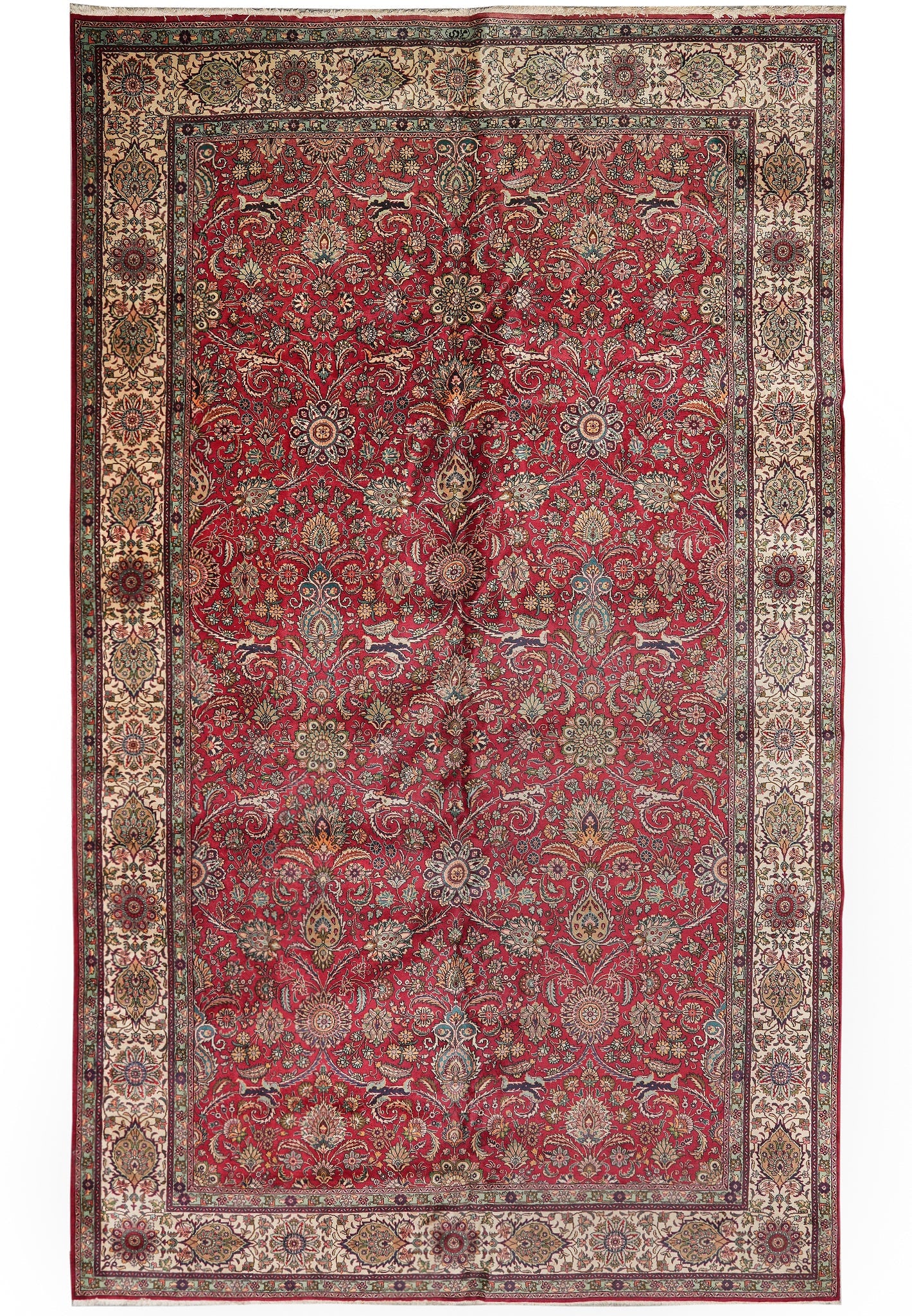 11 x 18 Semi-Antique Persian Tabriz Wool Rug Hand-Knotted Iran: 11 x 18 Semi-Antique Persian Tabriz Wool Rug Hand-Knotted Iran Free continental US Shipping This semi-antique Persian Tabriz rug is hand-knotted in Iran from high-quality natural wool, showcasing an o