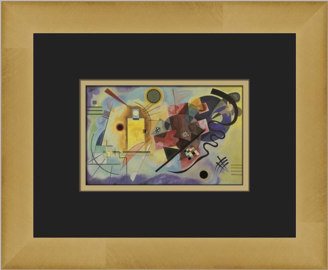 Wassily Kandinsky Yellow-Red-Blue Custom Framed Abstract Print 10 x 12: Wassily Kandinsky Yellow-Red-Blue Custom Framed Abstract Print 10 x 12 This stunning custom framed print features Wassily Kandinsky's iconic work titled "Yellow-Red-Blue." Created using offset lithogr