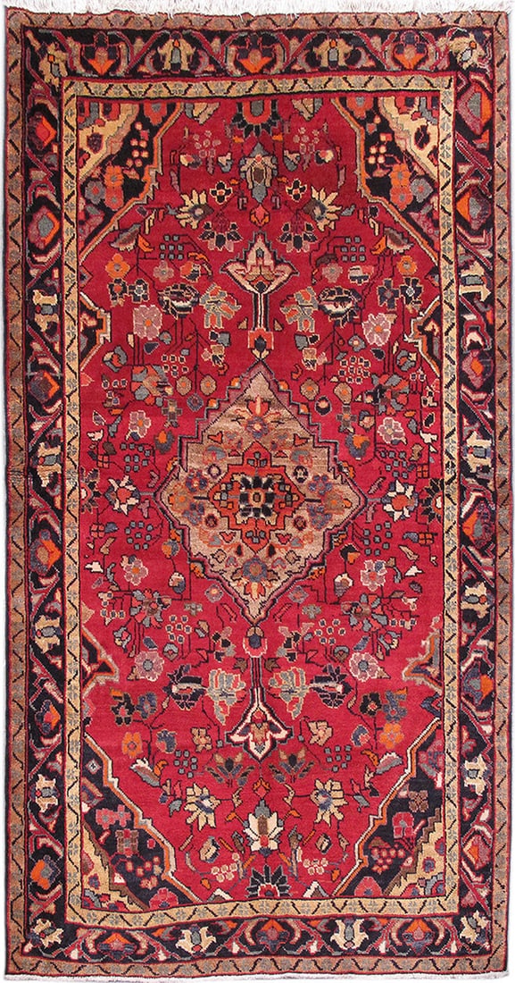 Handcrafted Persian Zanjan Rug 4'10 x 7'9 Red Blue Wool: Handcrafted Persian Zanjan Rug 4'10 x 7'9 Red Blue Wool Free continental US Shipping Transform your living space with this exquisite handcrafted Persian Zanjan Rug, featuring a stunning blend of tradi
