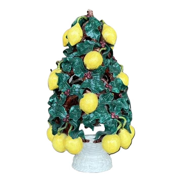 Charming Vintage Italian Ceramic Lemon Topiary 15.25 Inch: Charming Vintage Italian Ceramic Lemon Topiary 15.25 Inch Enhance your decor with this charming vintage Italian glazed ceramic lemon topiary, featuring vibrant colors and lifelike details. This deligh