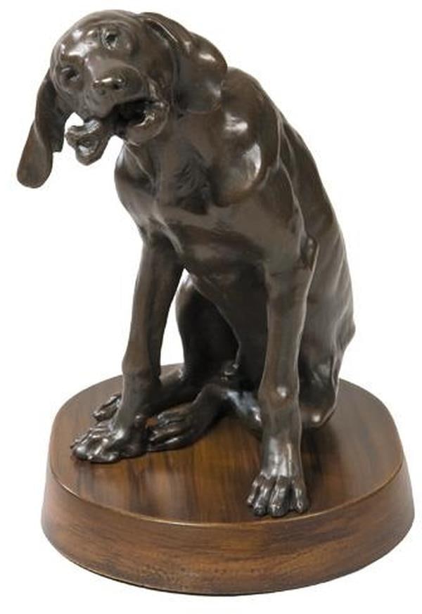 Lodge Style Dog Sculpture Hand-Cast Resin Home Decor (1 of 1)