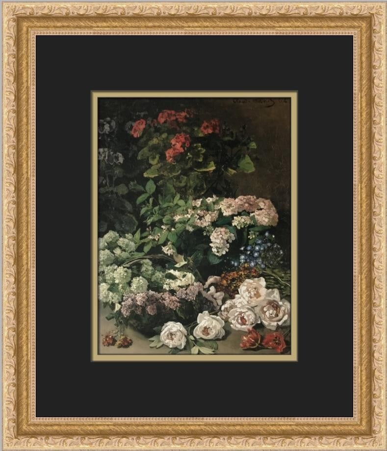 Claude Monet Spring Flowers Custom Framed Print 15 x 13 Impressionism: Claude Monet Spring Flowers Custom Framed Print 15 x 13 Impressionism This exquisite custom framed print features Claude Monet's beautiful work titled "Spring Flowers." Created in 1991, this piece sho
