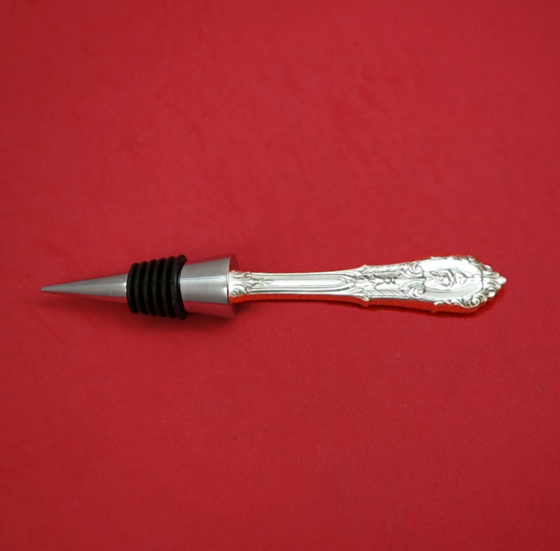 Wallace Rose Point Sterling Silver Bottle Stopper Custom Made 6 1/4 in: Wallace Rose Point Sterling Silver Bottle Stopper Custom Made 6 1/4 in This exquisite bottle stopper is crafted by Wallace, featuring the elegant Rose Point pattern. Made of high-quality sterling silv