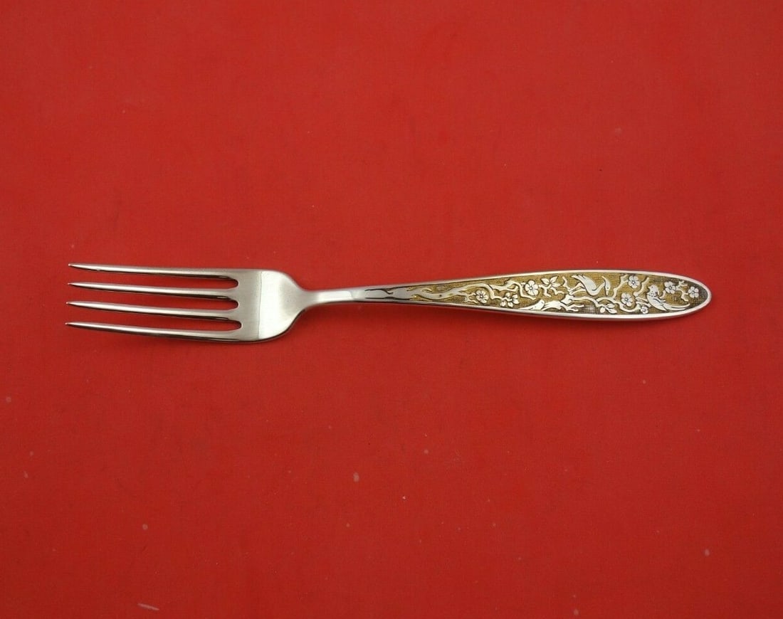 Reed and Barton Tree of Life Gold Sterling Silver Fork 7.5 inches: Reed and Barton Tree of Life Gold Sterling Silver Fork 7.5 inches Add elegance to your dining experience with this Tree of Life Gold fork by Reed and Barton. Crafted from high-quality sterling silver,