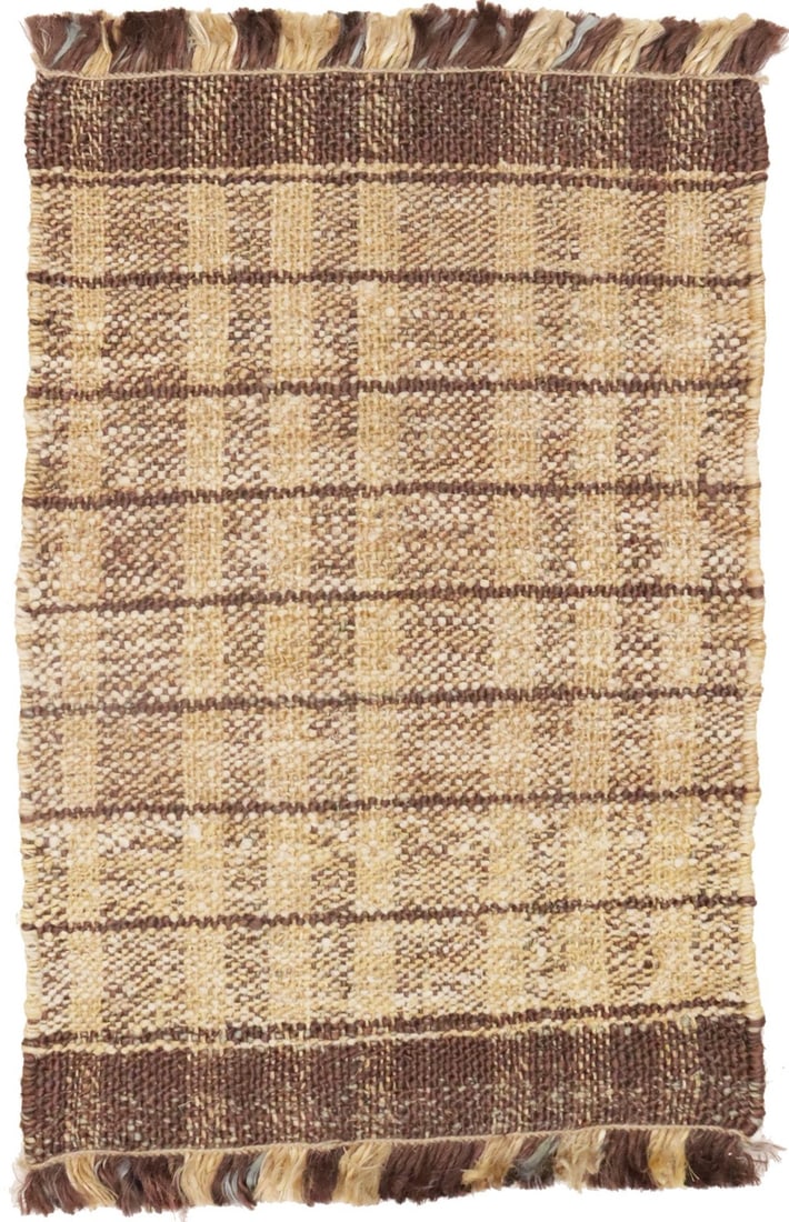 2x3 Foot Modern Flatweave Jute Sumak Rug Handmade Geometric Entryway Accent: 2x3 Foot Modern Flatweave Jute Sumak Rug Handmade Geometric Entryway Accent This hand-crafted flat-weave rug is made from natural jute and features a modern geometric pattern in beige, brown, and crea