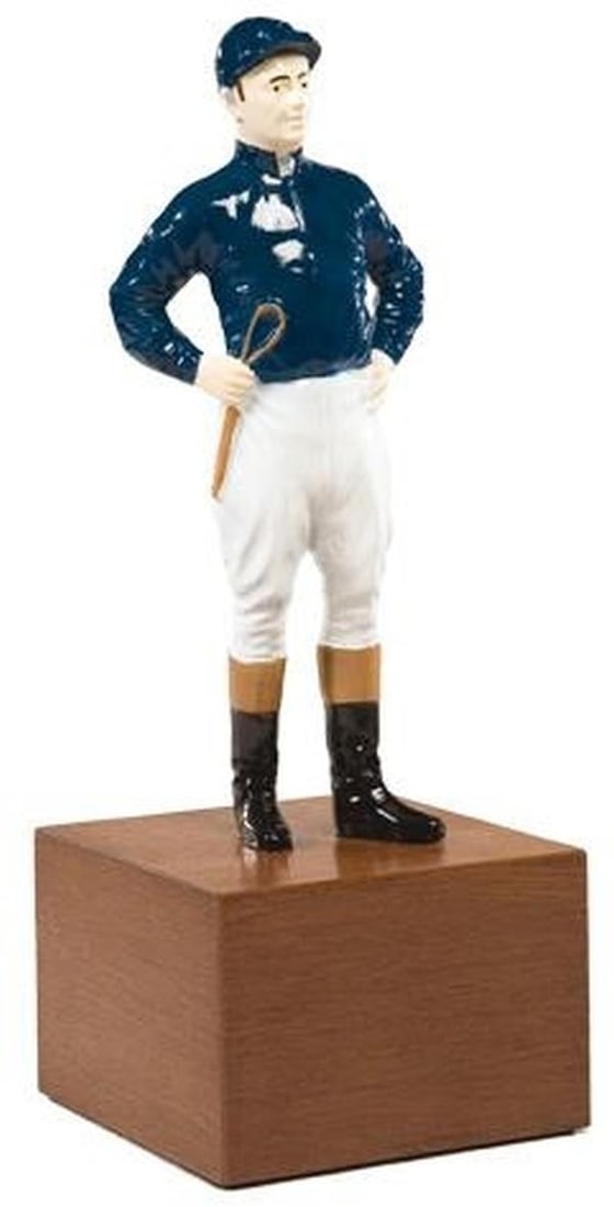 Vibrant Lodge Style Jockey Sculpture Hand-Cast in Cast Resin (1 of 1)
