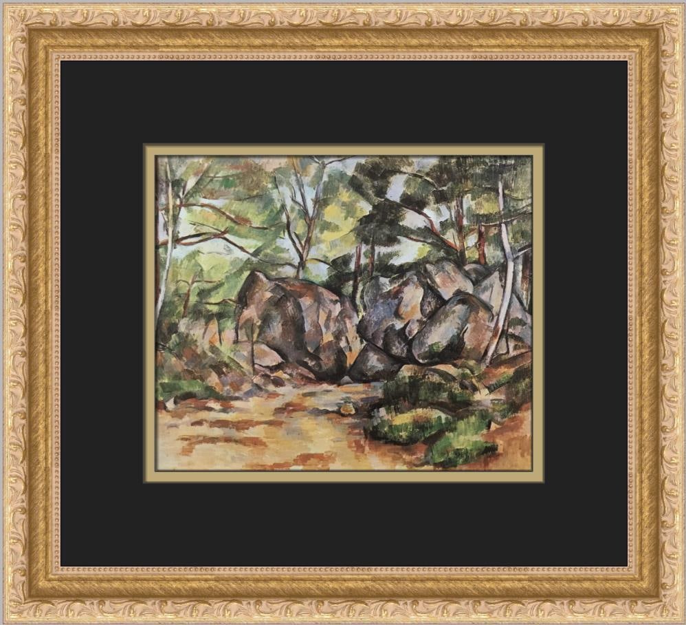 Paul Cezanne Woods and Boulders Custom Framed Impressionist Print: Paul Cezanne Woods and Boulders Custom Framed Impressionist Print This exquisite custom framed print features Paul Cezanne's renowned work, "Woods and Boulders," capturing the essence of Impressionism