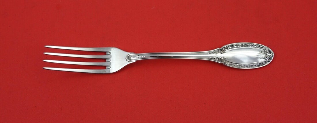 Empire Pattern Sterling Silver Salad Fork 7 Inch by Italian Sterling: Empire Pattern Sterling Silver Salad Fork 7 Inch by Italian Sterling This exquisite salad fork, measuring 7 inches, is crafted in the elegant Empire pattern by Italian Sterling. Made from high-quality