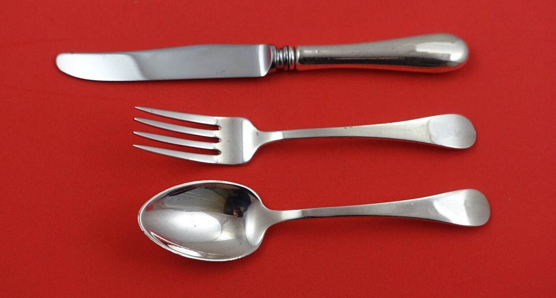 Tuttle Hannah Hull Sterling Silver 3-Piece Junior Set: Tuttle Hannah Hull Sterling Silver 3-Piece Junior Set This exquisite 3-piece junior set features the elegant Hannah Hull pattern by Tuttle, crafted in fine sterling silver. The set includes a French k