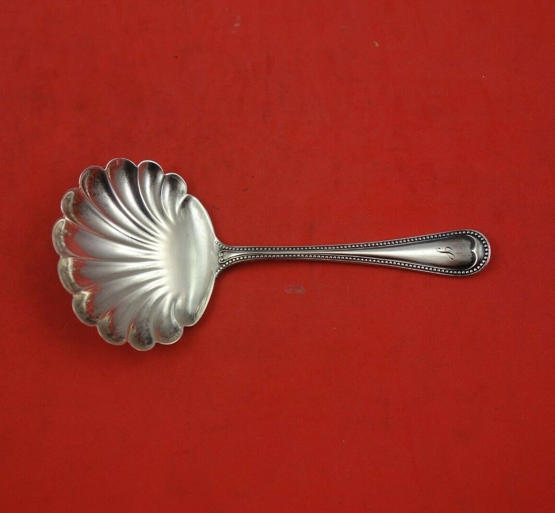 Alvin Virginia Sterling Silver Nut Spoon 4.5" Shell Bowl: Alvin Virginia Sterling Silver Nut Spoon 4.5" Shell Bowl This exquisite serving spoon is a sterling silver nut spoon from the Virginia pattern by Alvin, measuring 4 1/2" in length. Crafted between 190